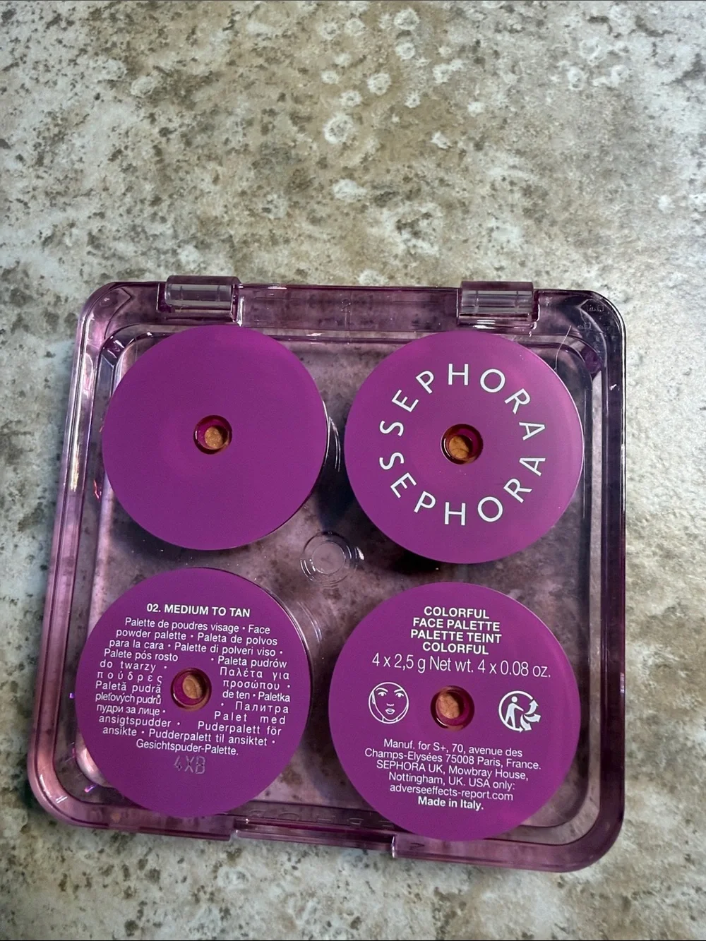 Sephora Colorful Face Pallet 02 medium to tan. 4 colors, new in box